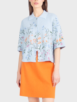 Jacket, Floral Pattern - Sky Blue