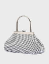 Mimi Ball Mesh Frame Bag - Silver