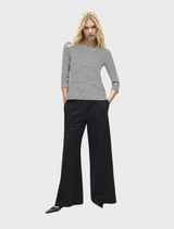 Relaxed Boat Neck - Black/Vanilla
