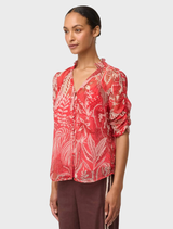 Lunette Viscose Chiffon Blouse - Crimson Palms