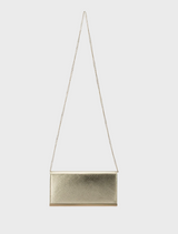 Maddie Metallic Embossed Foldover Clutch - Gold