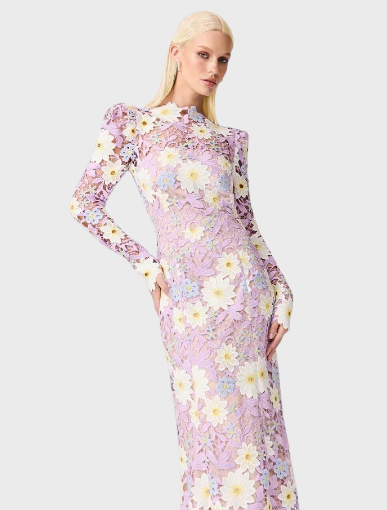 Sigrid Midi Dress - Lilac Multi Elliatt