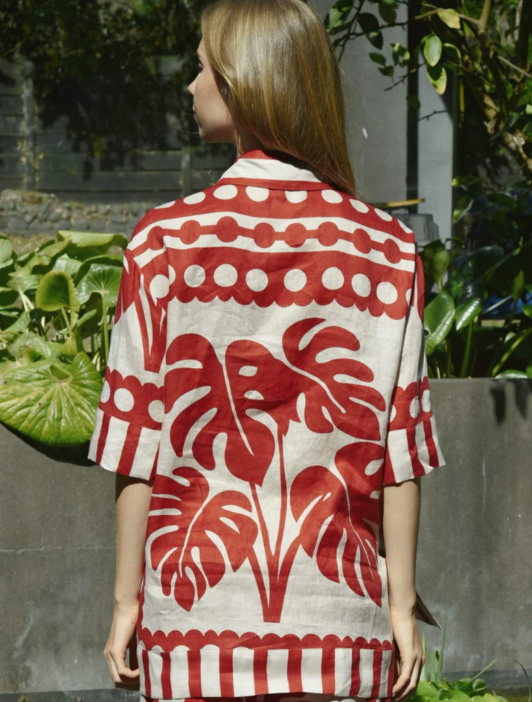 In The Know Top - Red/Natural