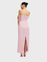 Rayna Embroidered Bustier Maxi Dress - Pastel Pink
