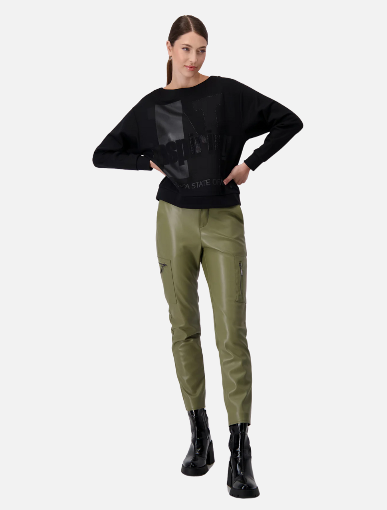 Boat Neck Jersey - Schwarz