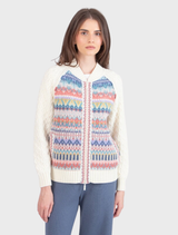 Zip Jacket, Re-Dandy Pattern - Off-White