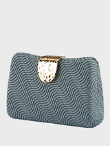 Lindy Woven Clutch - Blue