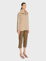 Tube Zip Sweater - Almondine