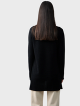 Pure Essentials Soft Roll Cardi - Jet Black