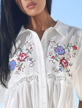 Ring A Ring A Posie Dress - White