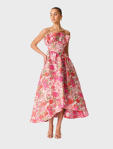 Floralie Strapless Gown - Pink Floral