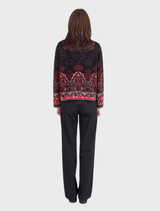 Jacquard Jacket, Ornament Pattern - Chocolate Black