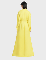 Jeanette Silk Floral Appliqué Maxi Dress - Sunshine
