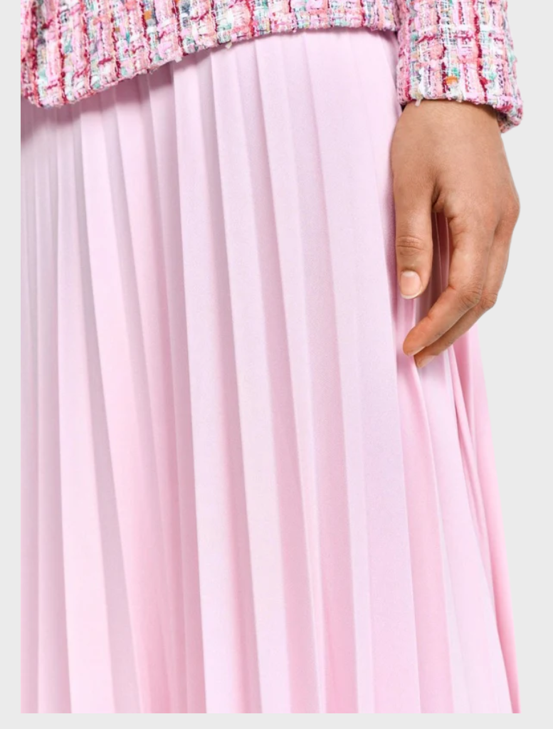 Pleated Skirt With Elastic Waistband - Spring Blush