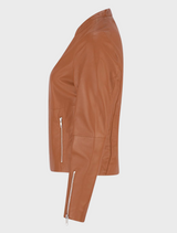 Hudson Leather Bomber Jacket - Husk