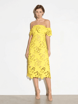 Monte Carlo Off Shoulder Dress - Yellow