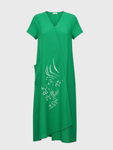Rubber Printed Dress - Emerald