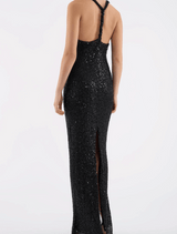 Nixie Halter Gown -Black