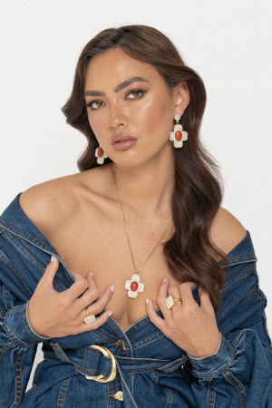 Pippa Earrings – Coral