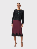 Casual Round Neck Cardigan - Black