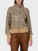 Sequin Cardigan Jacket - Cognac