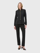 Mandarin Collar Formal Shirt - Black