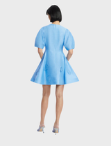 Simona Appliqué Mini Dress - Pastel Blue