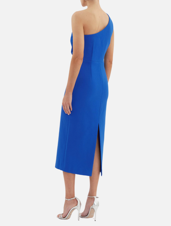 Antonella One Shoulder Midi Dress - Cobalt Blue