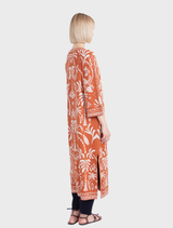 Long Coatigan, Urban Botanic Pattern - Nougat