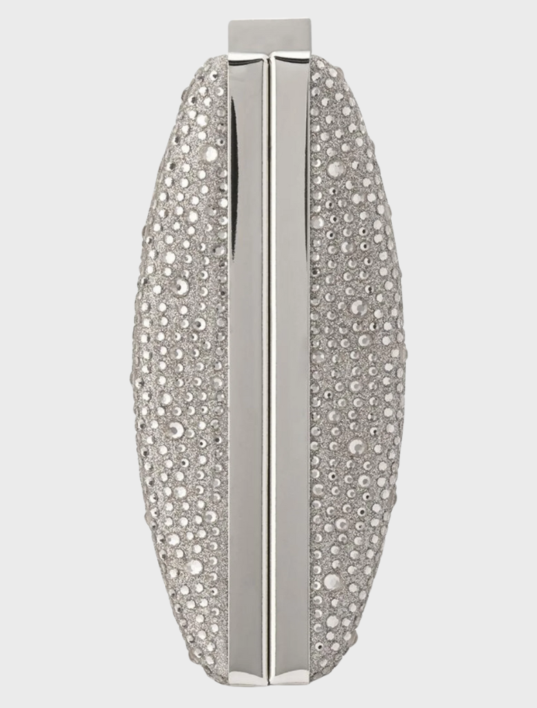 Gabby Metallic Hot Fix Clutch - Silver