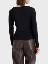 Basic Ribbed 2-IN-1 T-Shirt - Black