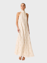 Vessia Halter Neck Maxi Dress - Cream