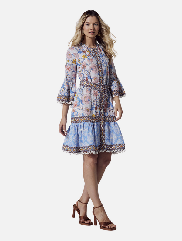 Anacapri Dress - Ecru Multi