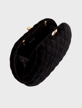 Rikki Quilted Velvet Clutch - Black
