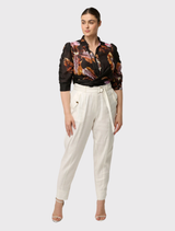 Calantha Cotton Silk Sleeve Shirt - Sunset Orchid