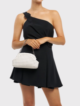 Everly Hand Woven Clutch - White