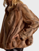 Kal Short Faux Fur Coat - Camel