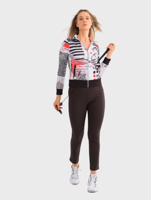 Coral Shards Art Zip Jacket - Red/White 25756
