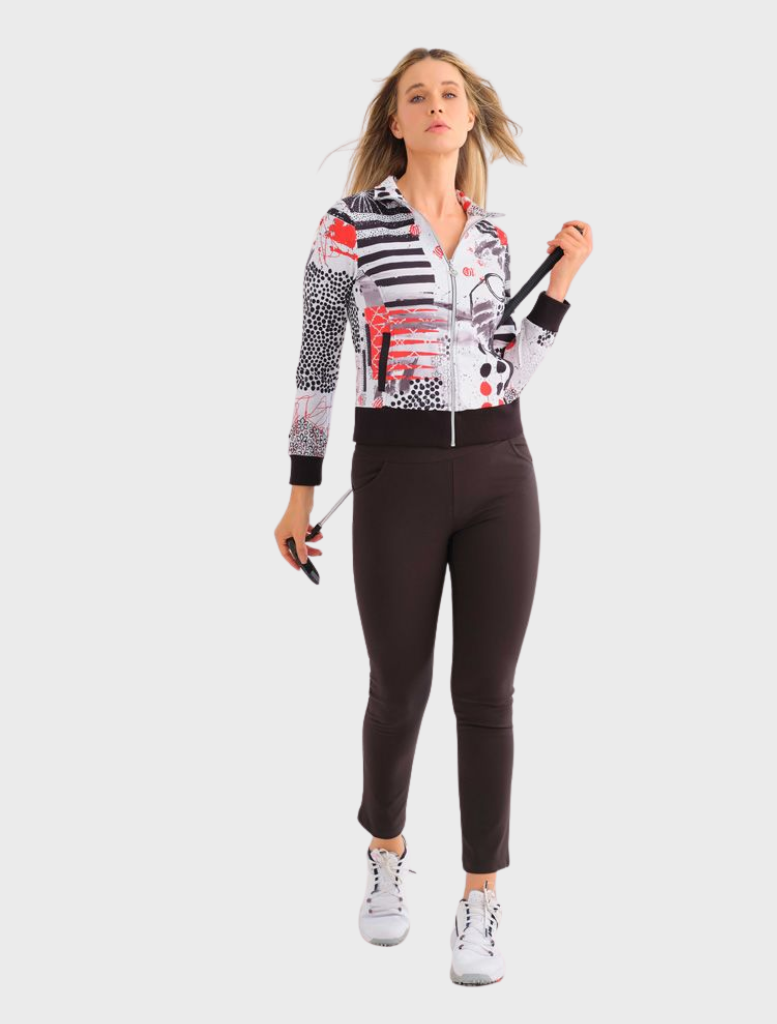 Coral Shards Art Zip Jacket - Red/White 25756