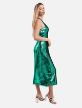 Illusion Dress - Green Sequin