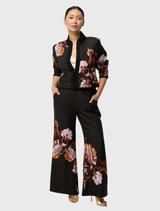 Delray Reversible Printed Linen Jacket - Sunset Orchid/Noir Orchid