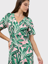 Frond Dress - Emerald Multi