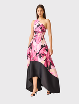 Lumiflora Asymmetrical Gown - Pink Multi