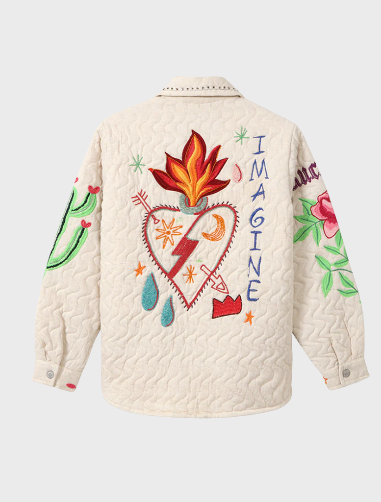 Alicia EMB Jacket - Natural