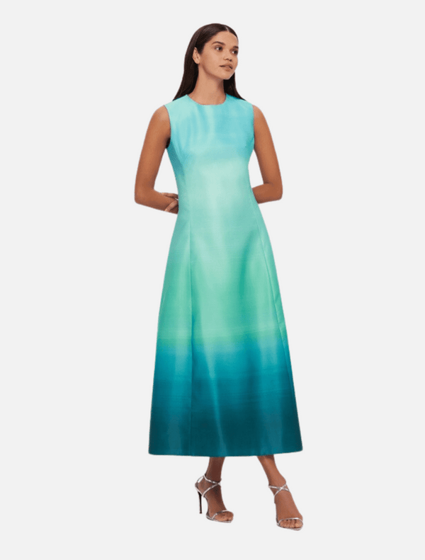 Cleo Sleeveless Midi Dress - Ombre Aqua