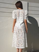 Crazy In Lace Dress - White