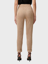 Everley Faux Suede Jogger - Wheat