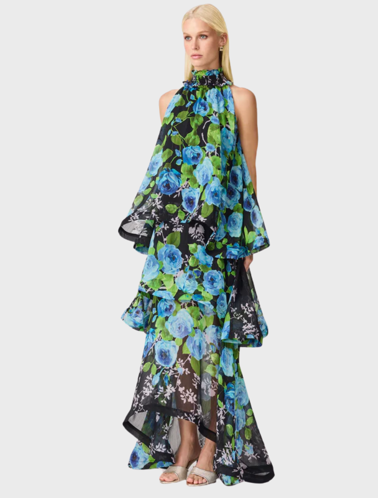 Briony Tiered Gown - BlackMulti