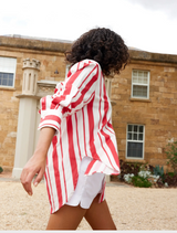 Buddy Shirt - Ruby Antique Stripe