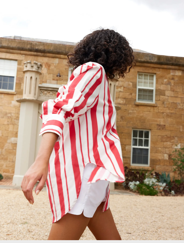 Buddy Shirt - Ruby Antique Stripe